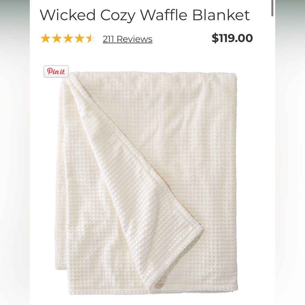 NWT L.L. Bean Wicked Cozy Waffle Blanket- King Size